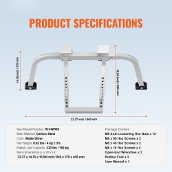 Tikastuki hiiliteräksinen 150 kg kantavuus kolmiportainen säädettävä kumijaloilla räystäskouruille