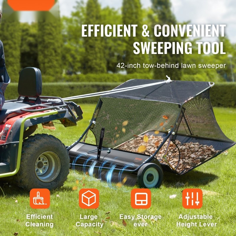 Vedettävä ruohonkerääjä 106,6 cm työleveys 12 kuutiojalan keräyssäiliö säädettävä harjakorkeus