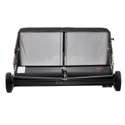 Vedettävä nurmikkoharja 132 cm leveä säädettävä harjauskorkeus 26 kuutiojalkaa keruupussi