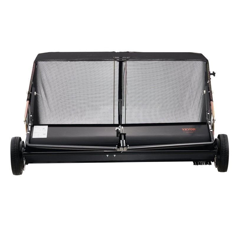 Vedettävä nurmikkoharja 132 cm leveä säädettävä harjauskorkeus 26 kuutiojalkaa keruupussi