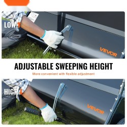 Hinattava nurmikkoharava 44 tuumaa 25 kuutiojalkaa keräyspussi säädettävä harjakorkeus