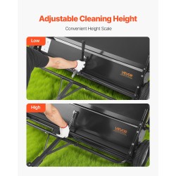 Hinattava nurmikonlakaisin ajoleikkuriin 122 cm lakaisuleveys säädettävä harjakorkeus tilava keräyspussi