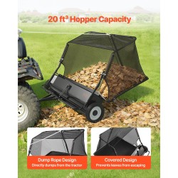 Hinattava nurmikonlakaisin ajoleikkuriin 122 cm lakaisuleveys säädettävä harjakorkeus tilava keräyspussi