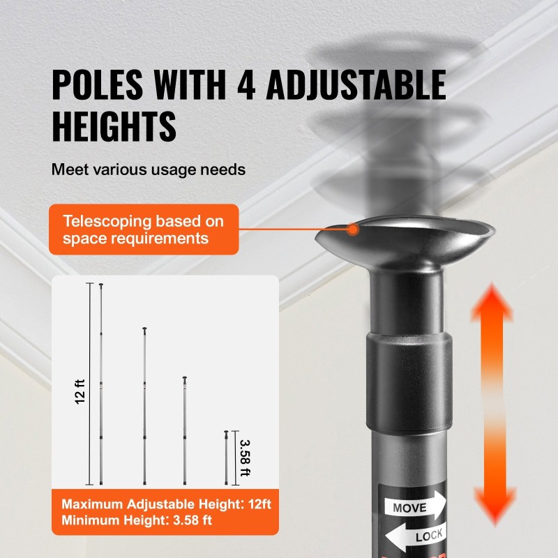 Pölysuojausjärjestelmä polyeteeni 0.08 mm 10 x 4 m 4 teleskooppitankoa maalaustöihin