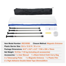 Pölysuojausjärjestelmä polyeteeni 0.08 mm 10 x 4 m 4 teleskooppitankoa maalaustöihin