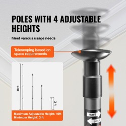 Pölyestejärjestelmä 10 x 4 m 0.08 mm PE-muovi 4 säädettävällä alumiinitangolla