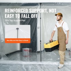 Pölysulkusarja 10 metriä leveä 4 metriä korkea polyeteenikalvo 0,08 mm 4 teleskooppipylvästä