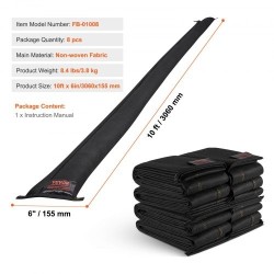 Tulvapadot ei kudottua kangasta 3060 x 155 mm 8 kpl ovien suojaukseen