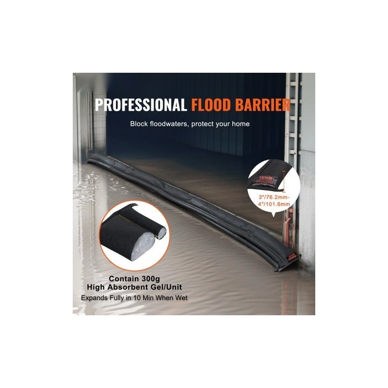 Tulvapadot ei-kudottua kangasta 3060 x 155 mm 8 kpl ovien suojaukseen