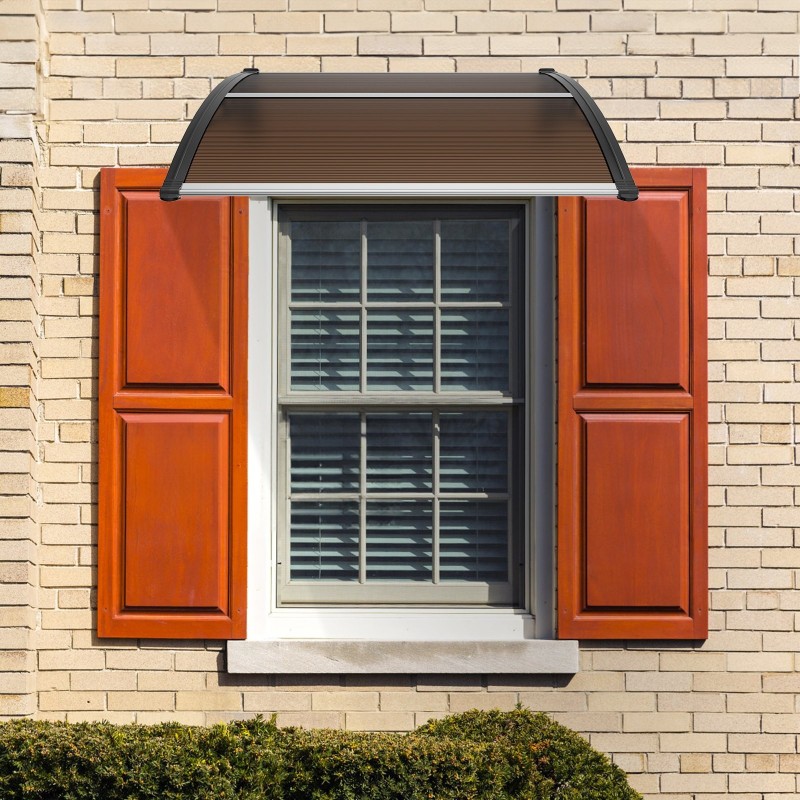 Ikkuna- ja ovikatos polykarbonaatti 6 mm 965 x 1017 mm aurinkosuoja