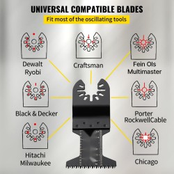 Värähtelevän monitoimityökalun teräsarja 50 kpl HCS ja ruostumaton puulle muoville pehmeälle metallille
