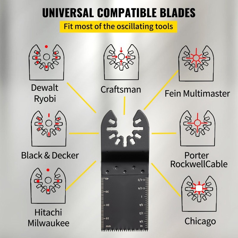 Oskilloivat hiiliteräksiset 1-3/8-tuumaiset sahanterät 100 kpl puulle pehmeälle metallille ja muoville