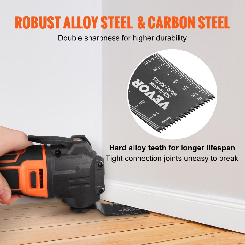 Värähtelevän monitoimityökalun terät hiiliteräs seosteräs 50 kpl 0,7 mm puu muovi alumiini