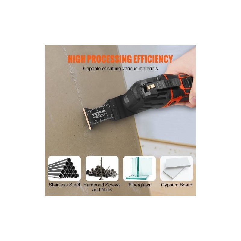 Värähtelevän monitoimityökalun titaanikarbidi-terässeosiset 3 kpl terät yleispikakiinnitys kovalle materiaalille metallille ja