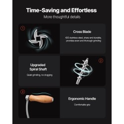 Käsikäyttöinen lihamylly 304 ruostumatonta terästä pöytäkiinnikkeellä 2 reikäterälevyä makkarasuppilolla