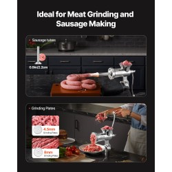 Käsikäyttöinen lihamylly 304 ruostumatonta terästä pöytäkiinnitys 5mm 8mm leikkuulevyt makkarasuppilo pikkuleipämuotti