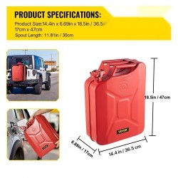 Teräksinen 20 l jerry-kanisteri 2 kpl punainen joustavalla kaatonokalla