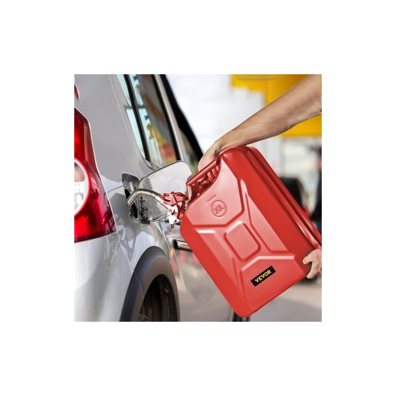 Teräksinen 20 l jerry-kanisteri 2 kpl punainen joustavalla kaatonokalla