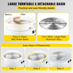 Sähködreija alumiininen 28 senttimetrin pyöritysalusta 350 watin 60–300 kierrosta jalkapoljin 16-osainen työkalasarja