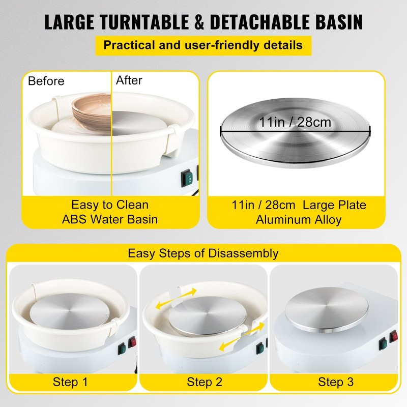 Sähködreija alumiininen 28 senttimetrin pyöritysalusta 350 watin 60–300 kierrosta jalkapoljin 16-osainen työkalasarja