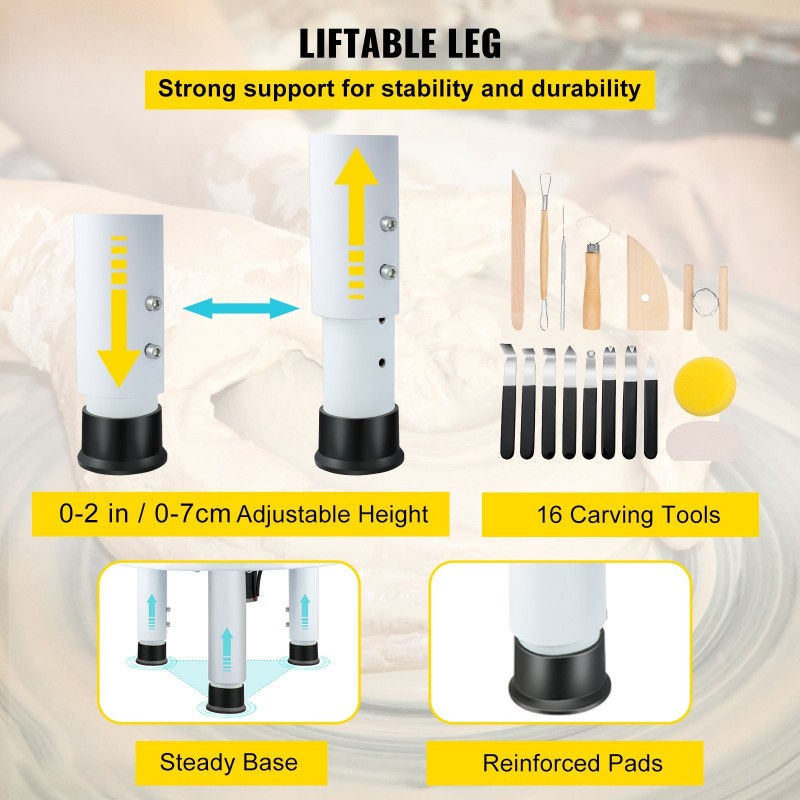 Sähköinen dreija kolmekymmentäviisi senttimetrin alumiinipyörintäalustalla irrotettavalla vesialtaalla jalkapolkimella