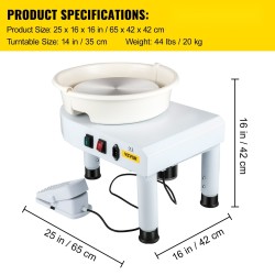 Sähköinen dreija kolmekymmentäviisi senttimetrin alumiinipyörintäalustalla irrotettavalla vesialtaalla jalkapolkimella
