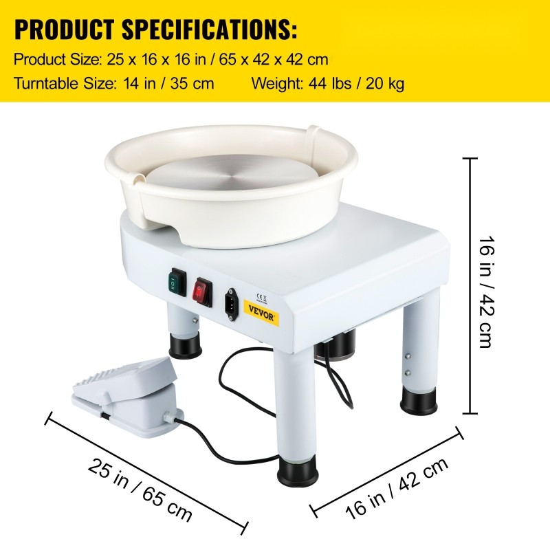 Sähköinen dreija kolmekymmentäviisi senttimetrin alumiinipyörintäalustalla irrotettavalla vesialtaalla jalkapolkimella