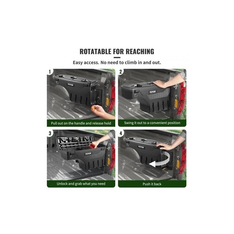 Lavaan asennettava säilytyslaatikko ABS-muovi ja hiiliteräs 25 L lukolla matkustajan puoli