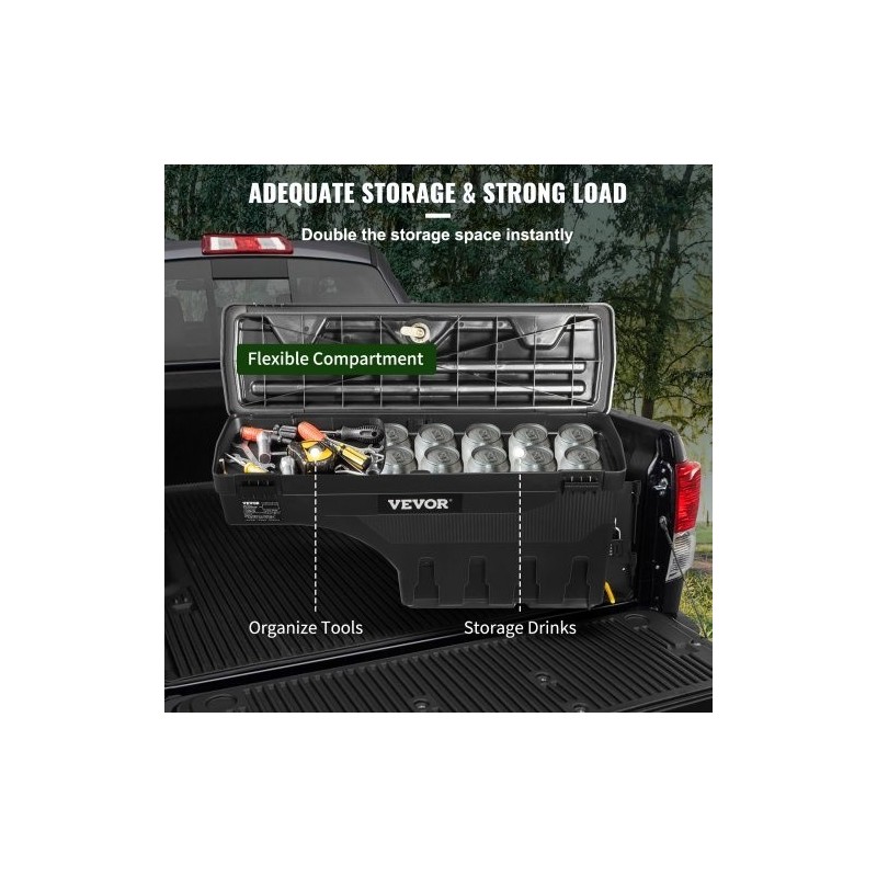 Lavaan asennettava säilytyslaatikko ABS-muovi ja hiiliteräs 25 L lukolla matkustajan puoli