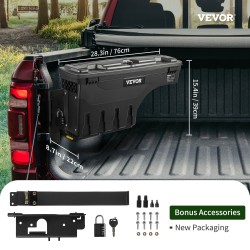 Lava-arkku ABS-muovia 20 l lukittava kansi Dodge Ram 1500 2019–2021 kuljettajan puoli