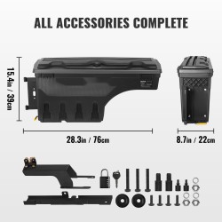 ABS kuormatilan lukittava säilytyslaatikko 25 L kuljettajan puoli Ford F-150 2015–2021