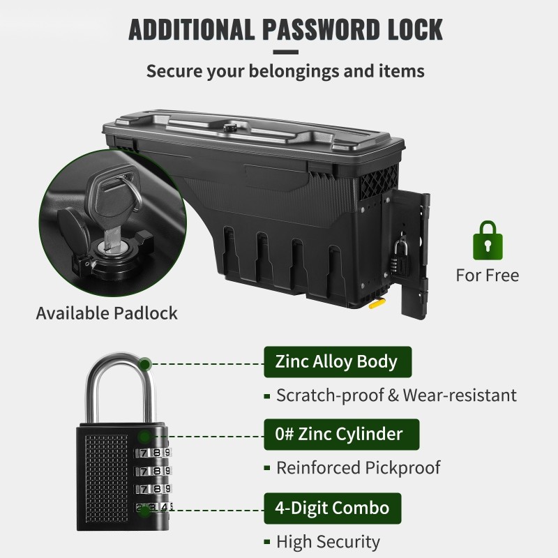 Lavansivun säilytyslaatikko ABS ja hiiliteräs 25 l Dodge Ram 1500 2019–2021