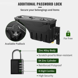 Kuorma-auton lavan säilytyslaatikko ABS-muovi ja hiiliteräs lukittava Tundra 2007–2021 vasen ja oikea