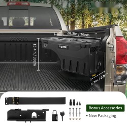 Kuorma-auton lavan säilytyslaatikko ABS-muovi ja hiiliteräs lukittava Tundra 2007–2021 vasen ja oikea