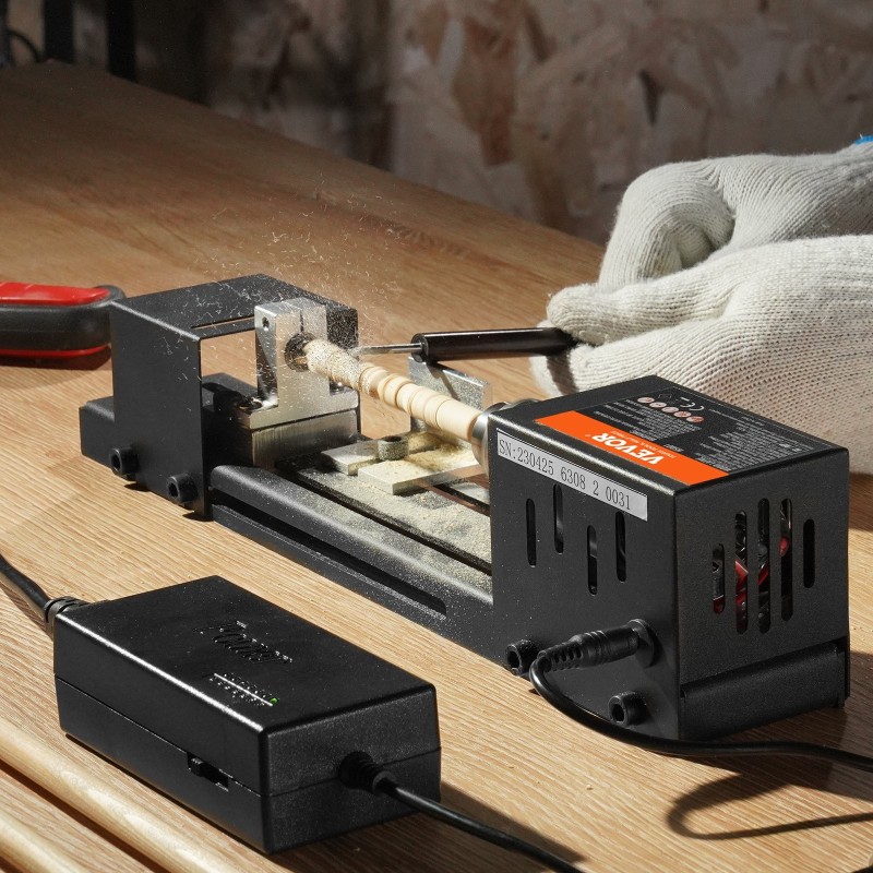 Mini puusorvi 96 watin 24 voltin 70 millimetrin sorvaushalkaisija seitsemänportainen nopeudensäätö