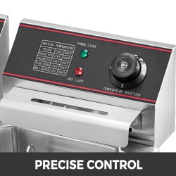 Kaksialtainen sähköinen rasvakeitin ruostumattomasta teräksestä 12 l 5000W ammattikäyttöön