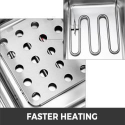 Kaksialtainen sähköinen rasvakeitin ruostumattomasta teräksestä 12 l 5000W ammattikäyttöön