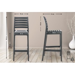 Ares pinottava baarijakkara ulko- ja sisäkäyttöön lasikuituvahvistettu polypropeeni