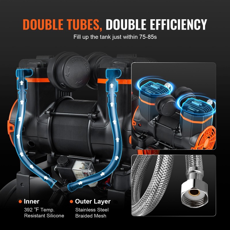 Ilmakompressori öljytön 18,2 l 900 W työpaine 6-8 bar melutaso 70 dB