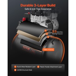 Vaakasuuntainen ilmakompressori terässäiliö 40 L 2 hv öljytön suurin paine 125 PSI