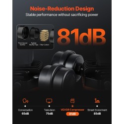 Vaakamallinen ilmakompressori terässäiliö 8 L öljytön 1 hv 8 bar