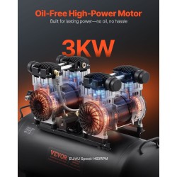 Vaakasuuntainen öljytön ilmakompressori 75 litran terässäiliöllä 4 hv