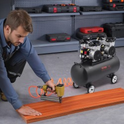 Vaakasuuntainen öljytön ilmakompressori 75 litran terässäiliöllä 4 hv