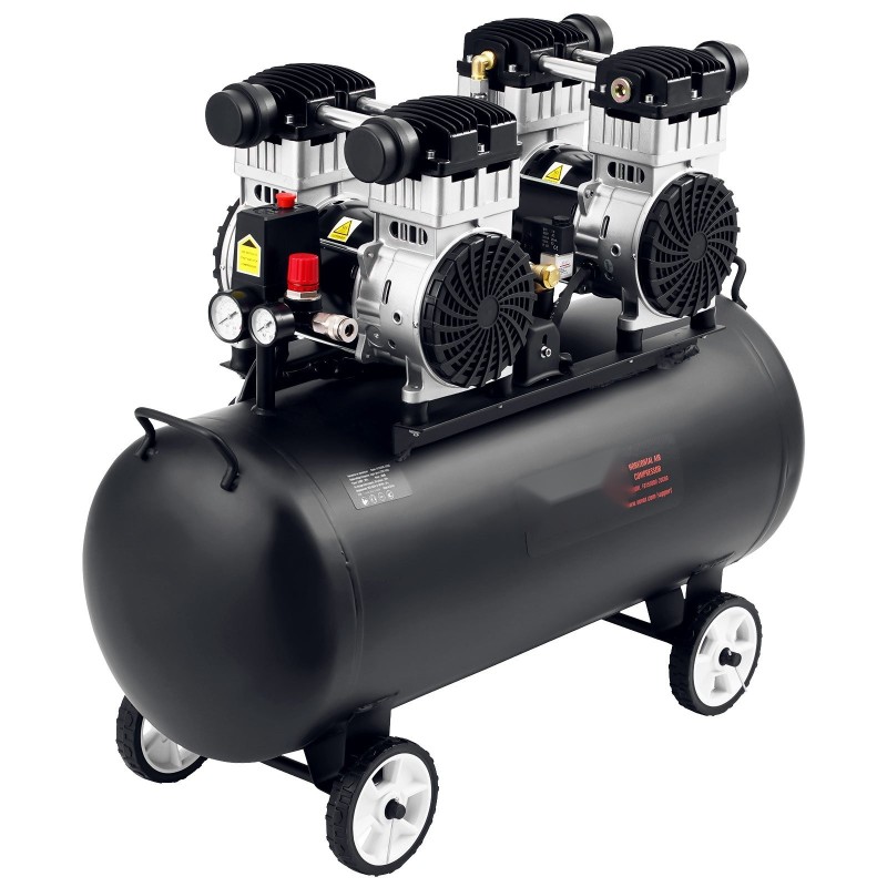 Vaakasuuntainen öljytön ilmakompressori 75 litran terässäiliöllä 4 hv