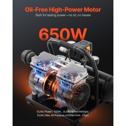 Öljytön teräksinen ilmakompressori 4 l 1 hv 7 bar renkaiden täyttöön