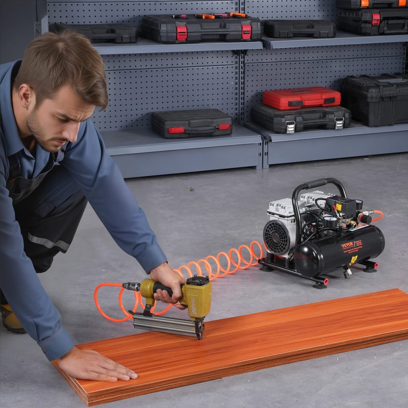 Öljytön teräksinen ilmakompressori 4 l 1 hv 7 bar renkaiden täyttöön