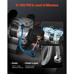 Öljytön ilmakompressori 30 l terässäiliö 1 hv hiljainen pyörillä