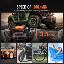 Ilmakompressori 12 V ajoneuvoon asennettava 150 PSI 100 l/min renkaiden täyttöön maastoajoneuvoille
