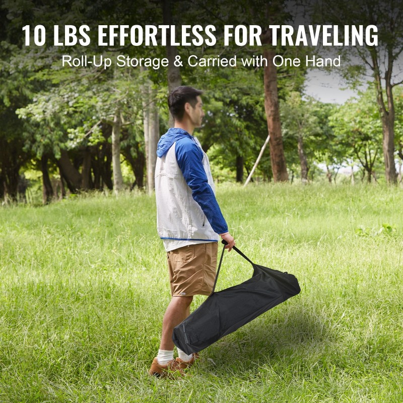 Kokoontaitettava retkipöytä alumiinilevy teräsrunko 610x405 mm 100 kg kantavuus