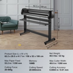 Vinyylileikkuri ja piirturi alumiiniseos 1350 mm paperinsyöttö 1260 mm leikkausleveys mukana ohjelmisto